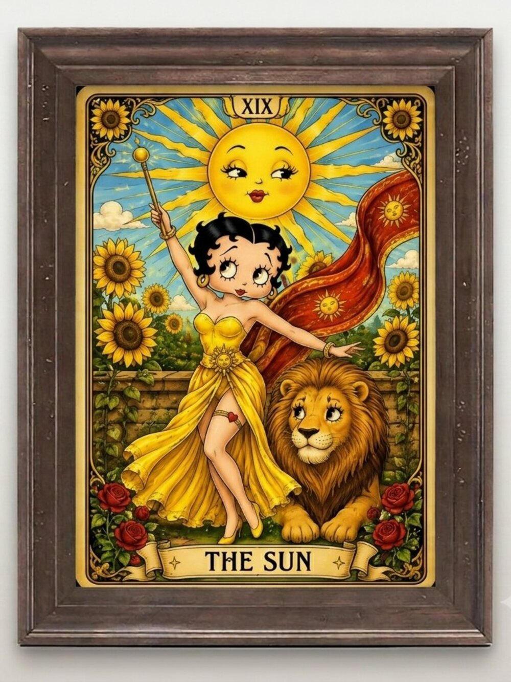 Wall decor art Betty Boop card Tarot